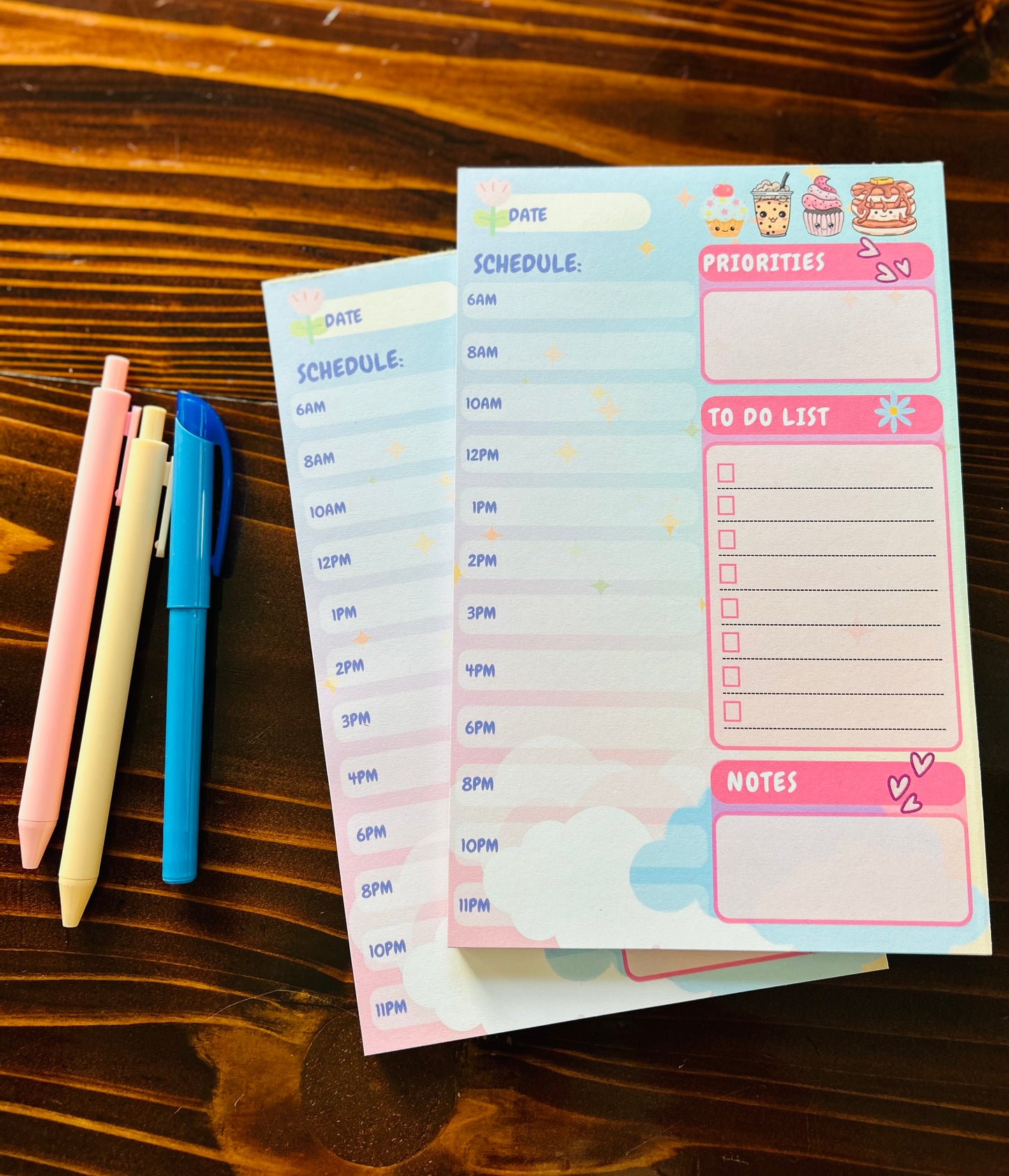 Cute Desk Planner, Sweets Theme Daily Planner, Cute Daily Planner, Cute Notepad, Kawaii NotePad, Colorful Notepad, Cute Planner,