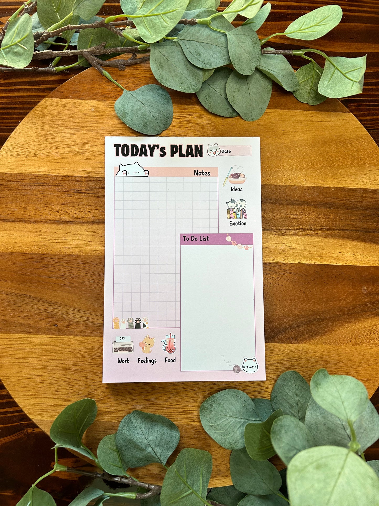 Cute Dog Desk Planner, Cute Cat Daily Planner, Dog Lovers Planner, Cat Lovers Notepad, Cute Animal Lovers NotePad, Cat And Dog Daily Planner