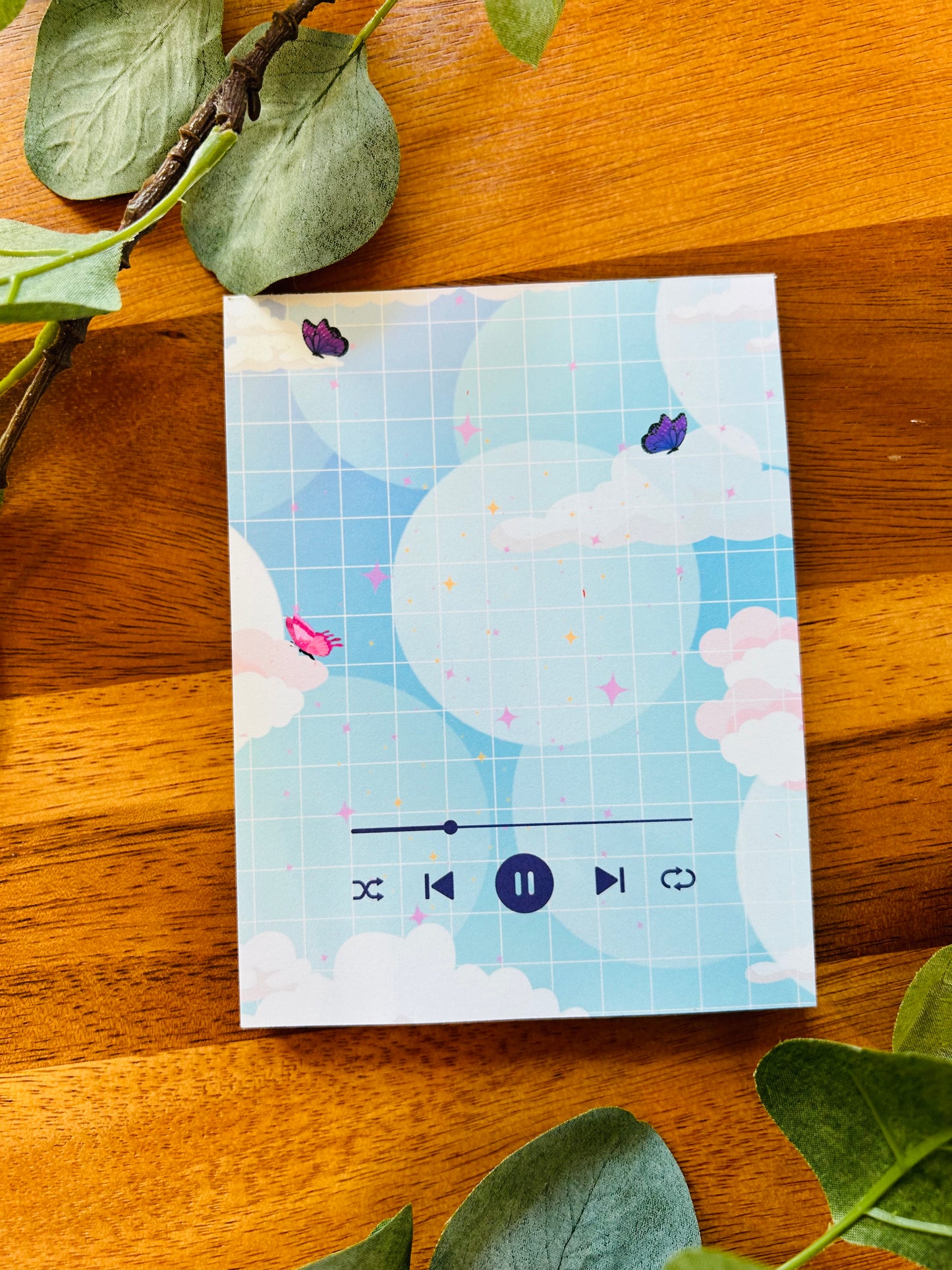 Playlist Notepad, Gradient Notepad, Cute Notepad, Watercolor Background Notepad, Blue Notepad, Light Pink  Notepad, Bubbles Notepad