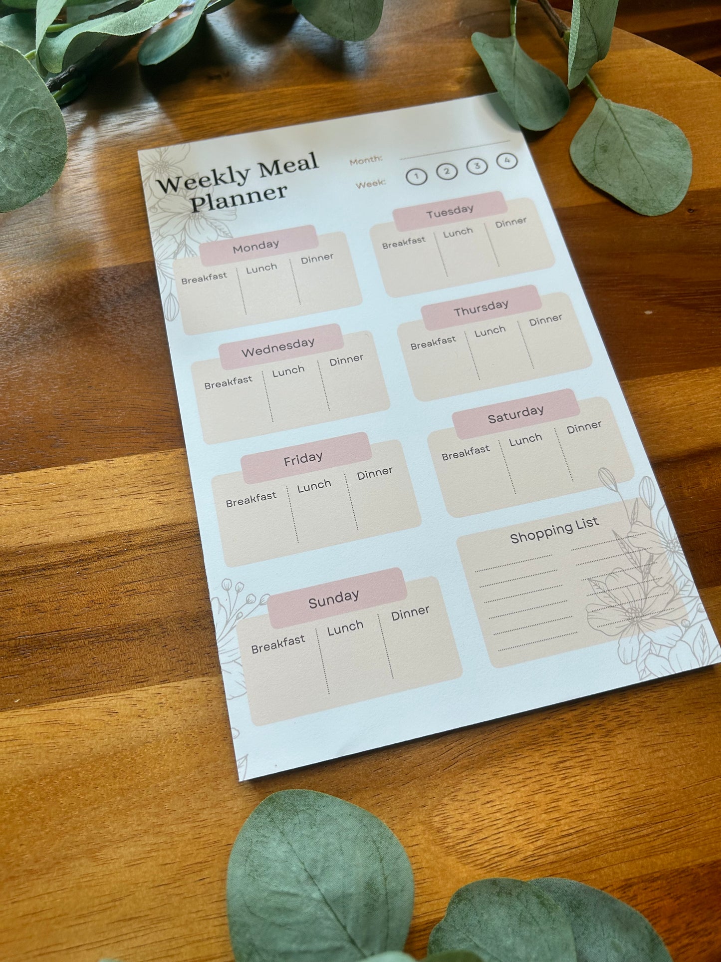 Weekly Meal Planner, Shopping List Planner, Weekly Meal Plan, Meal Planning,