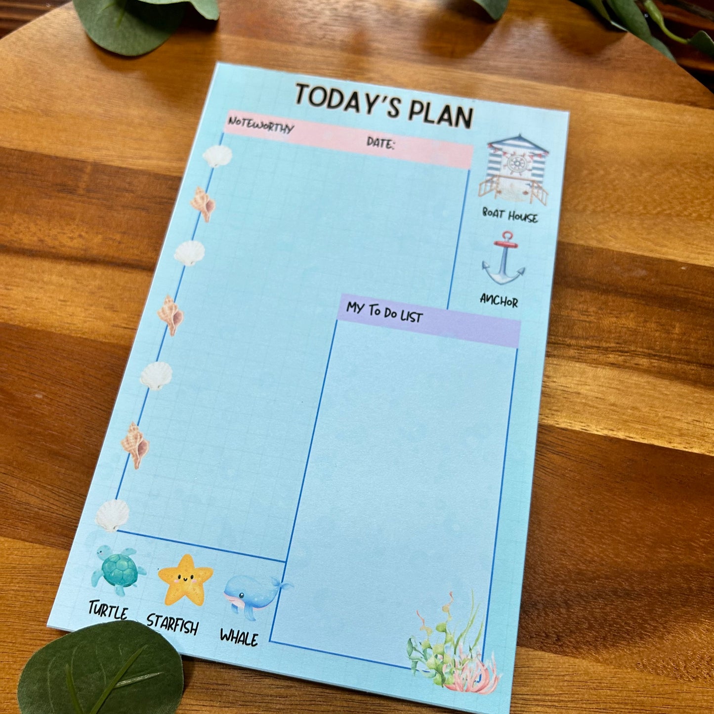 Beach Theme Daily Planner, Desk Planner, To Do List Planner, Daily To Do List Desk Planner, Tear Off Planner, Summer Daily Planner,