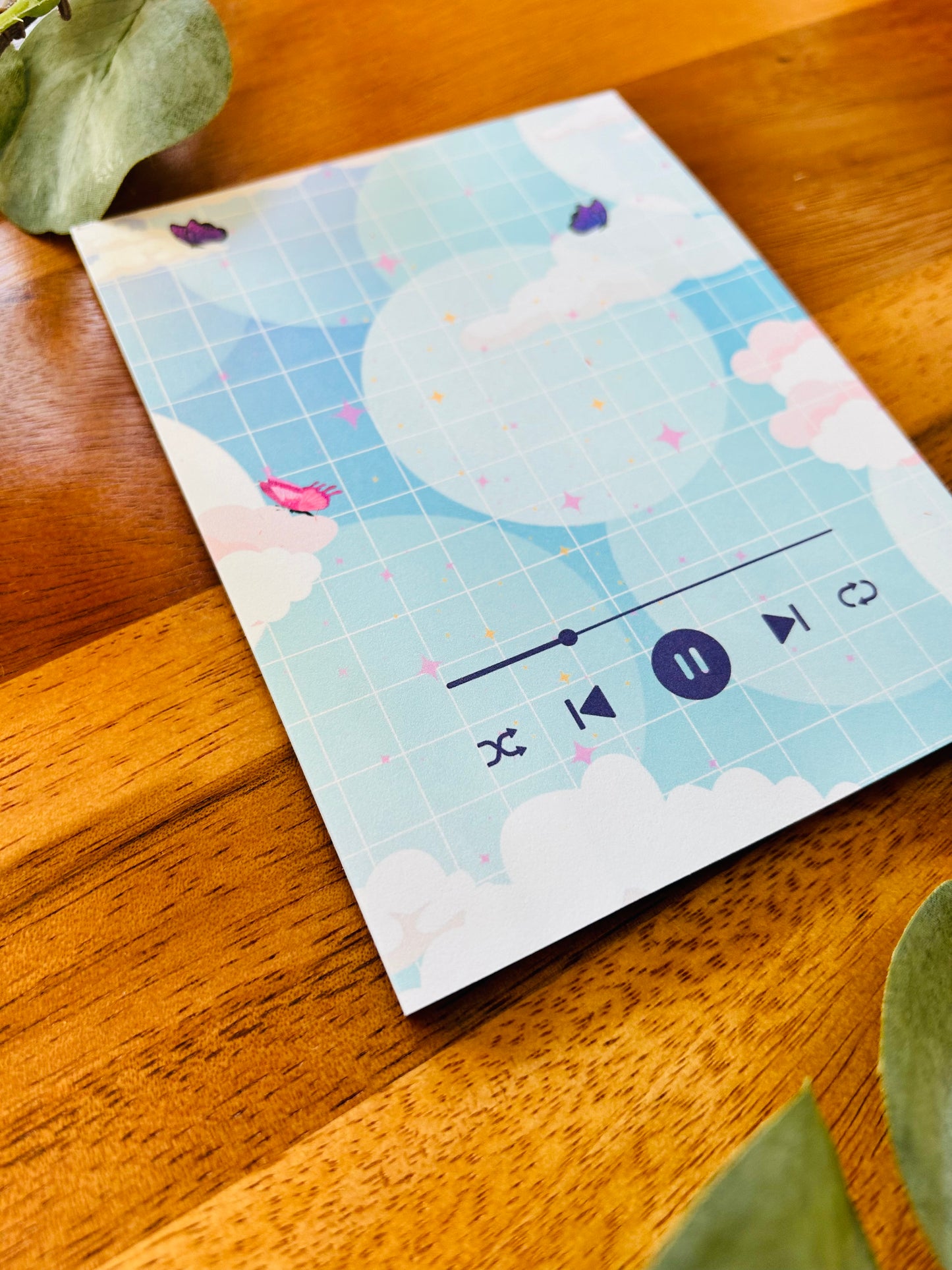 Playlist Notepad, Gradient Notepad, Cute Notepad, Watercolor Background Notepad, Blue Notepad, Light Pink  Notepad, Bubbles Notepad