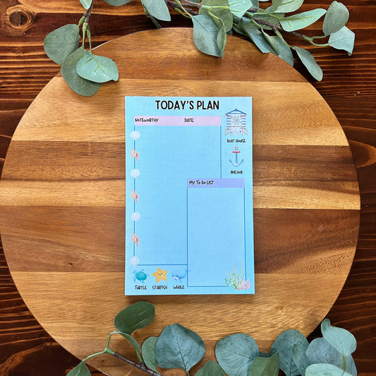 Beach Theme Daily Planner, Desk Planner, To Do List Planner, Daily To Do List Desk Planner, Tear Off Planner, Summer Daily Planner,