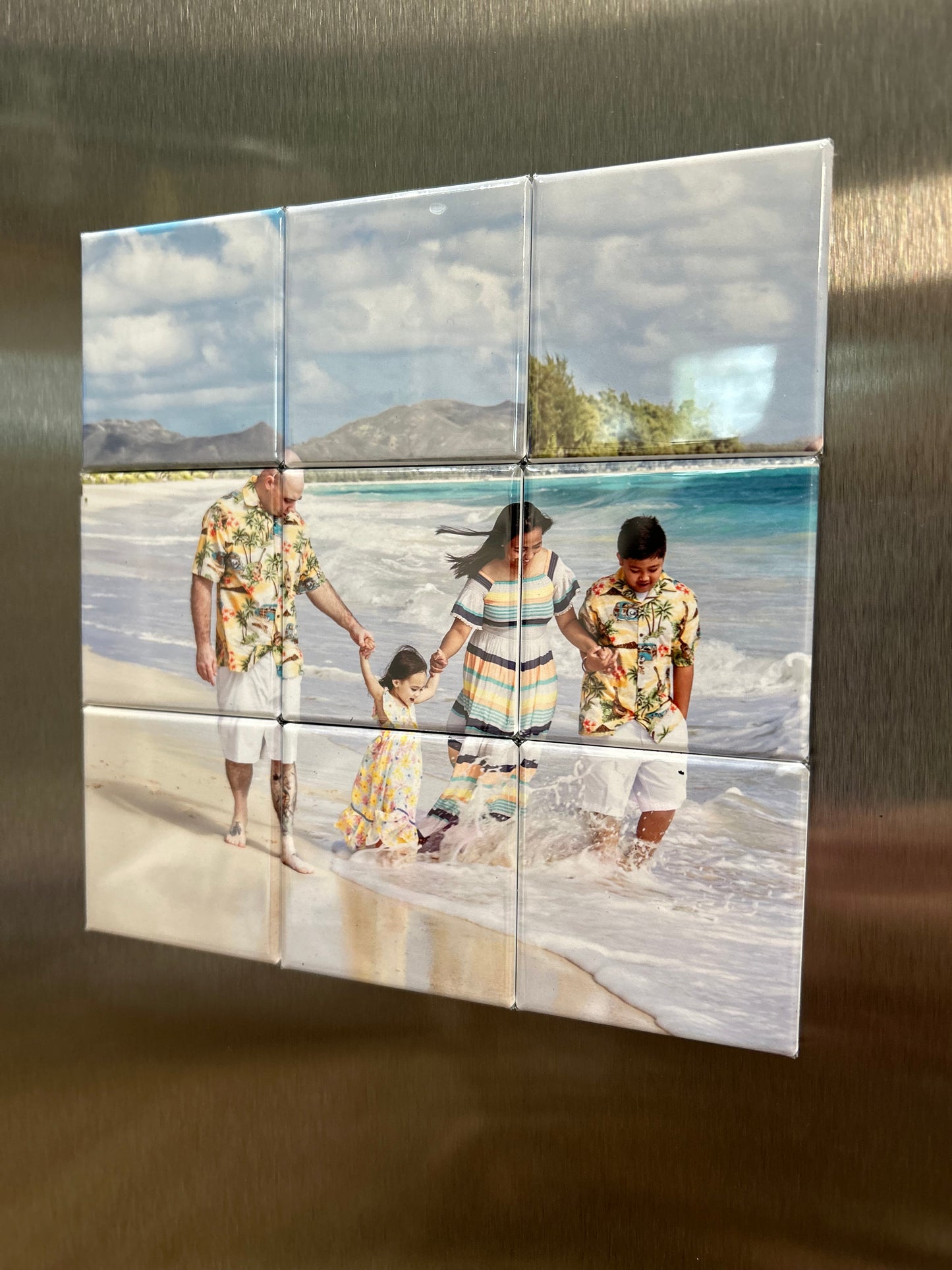 9pcs Puzzle Custom Photo Magnets, Grid Style Magnets, Photo Fridge Magnets, Custom Fridge Decor, Puzzle Grid Magnets, Holiday Photo Magnets,