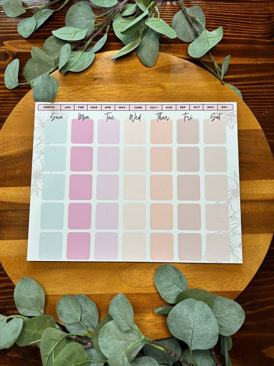 Undated Monthly Calendar, Minimalist Calendar, Monthly Planner, Boho Style Monthly Planner, Monthly Calendar, Minimalist Planner