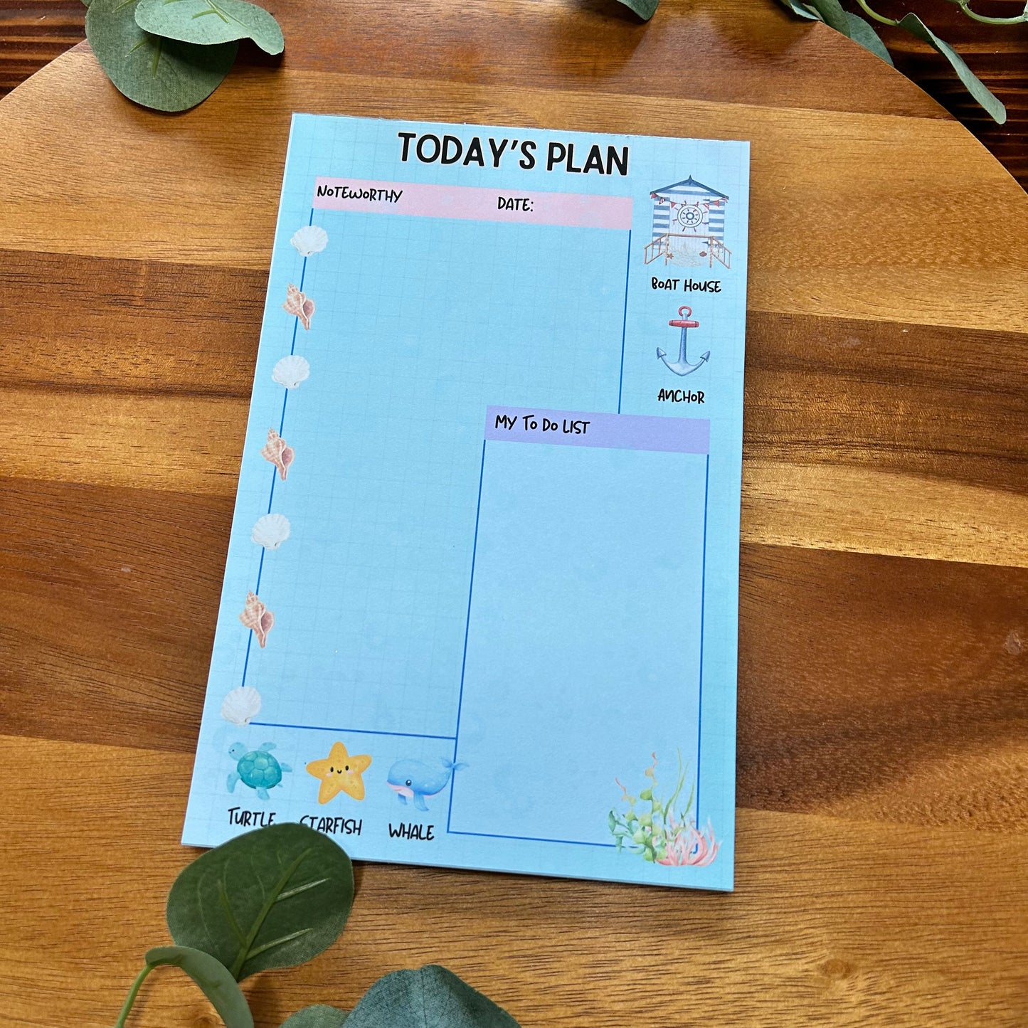 Beach Theme Daily Planner, Desk Planner, To Do List Planner, Daily To Do List Desk Planner, Tear Off Planner, Summer Daily Planner,