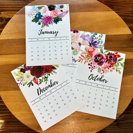 Flower Monthly Calendar | Floral 2025 Monthly Calendar | Choose your Month Calendar | Office  Calendar | Gift Ideas | Monthly Cute Calendar