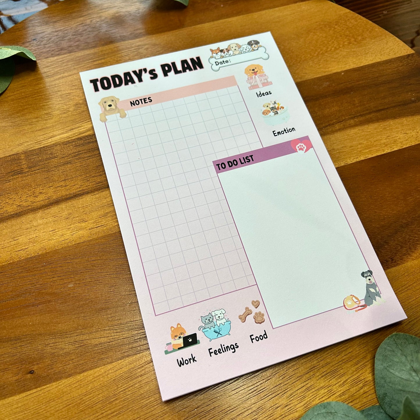 Cute Dog Desk Planner, Cute Cat Daily Planner, Dog Lovers Planner, Cat Lovers Notepad, Cute Animal Lovers NotePad, Cat And Dog Daily Planner