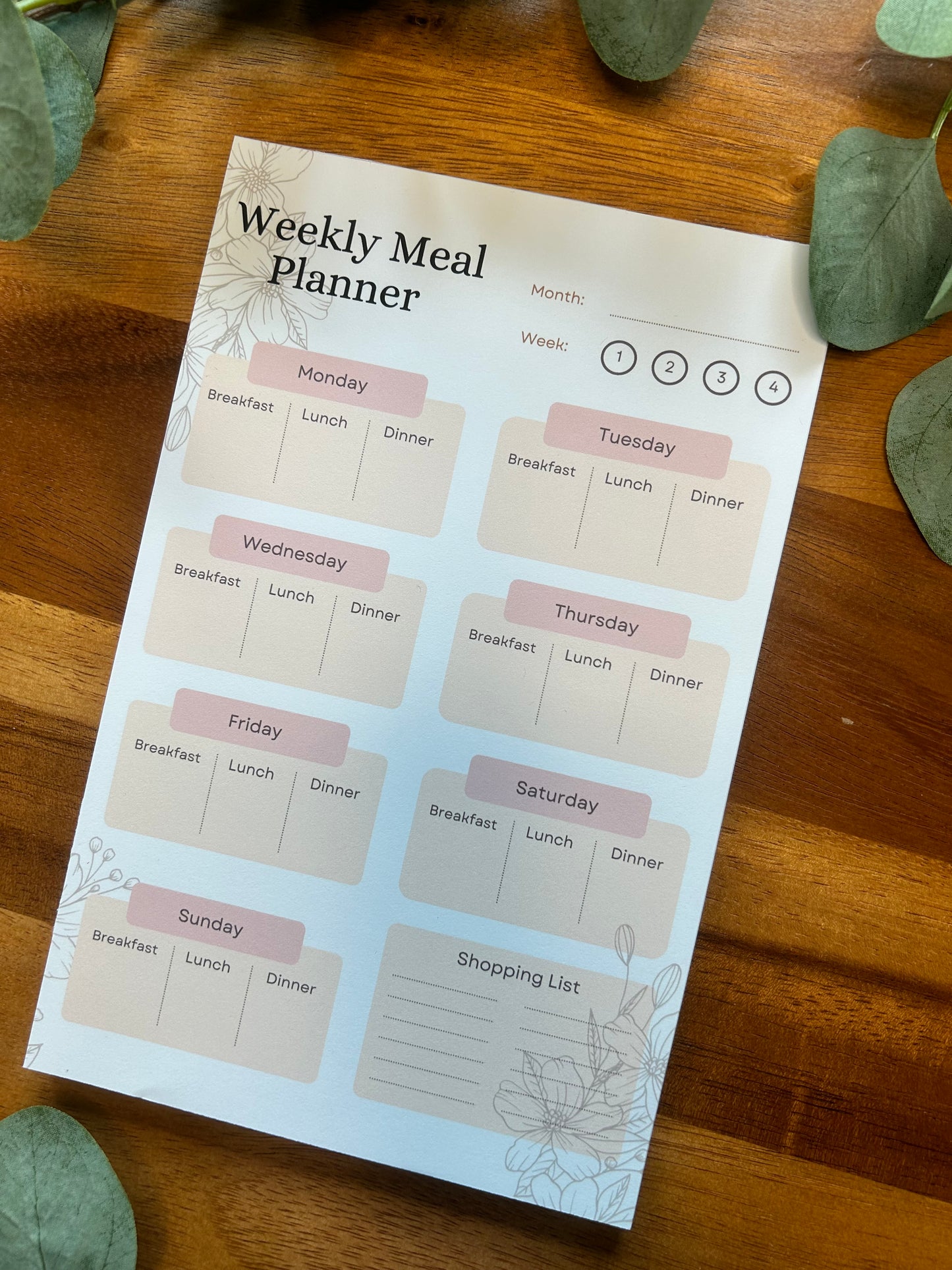 Weekly Meal Planner, Shopping List Planner, Weekly Meal Plan, Meal Planning,