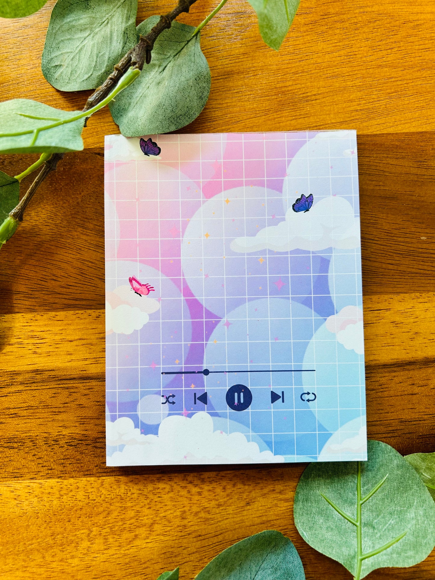 Playlist Notepad, Gradient Notepad, Cute Notepad, Watercolor Background Notepad, Blue Notepad, Light Pink  Notepad, Bubbles Notepad