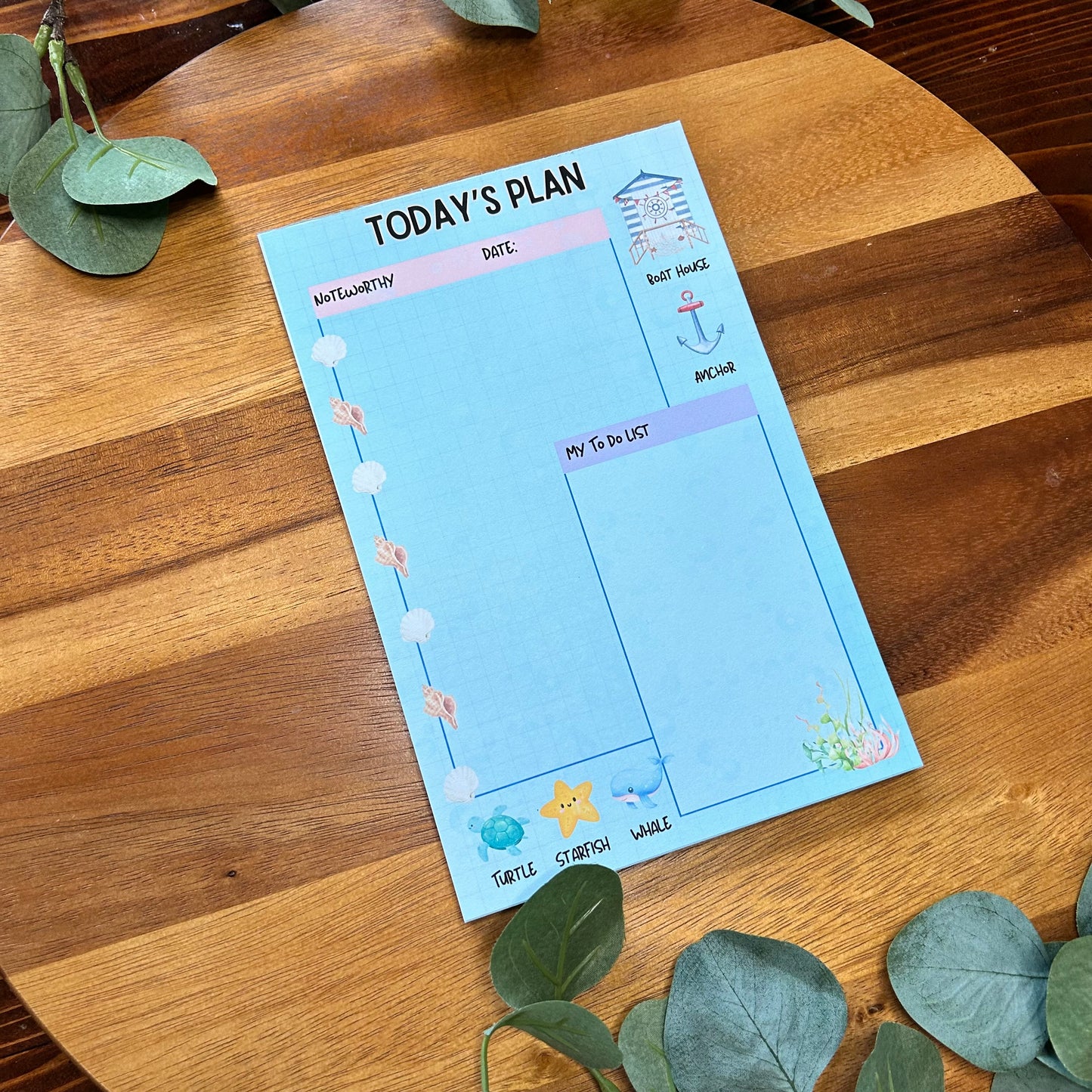 Beach Theme Daily Planner, Desk Planner, To Do List Planner, Daily To Do List Desk Planner, Tear Off Planner, Summer Daily Planner,